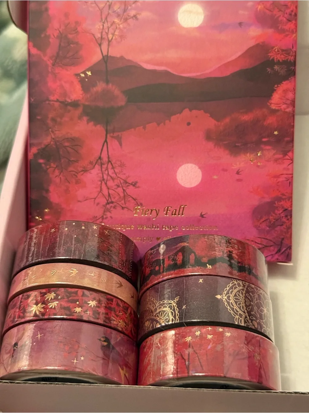 Simply Gilded Fiery Fall October 2024 Subscription Stickers Stationary Set